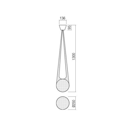 Redo 01-1972 - LED Luster na sajli ALLURIA 1xE27/5W/230V pr. 25 cm