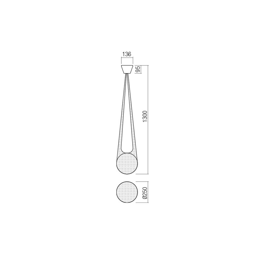 Redo 01-1972 - LED Luster na sajli ALLURIA 1xE27/5W/230V pr. 25 cm