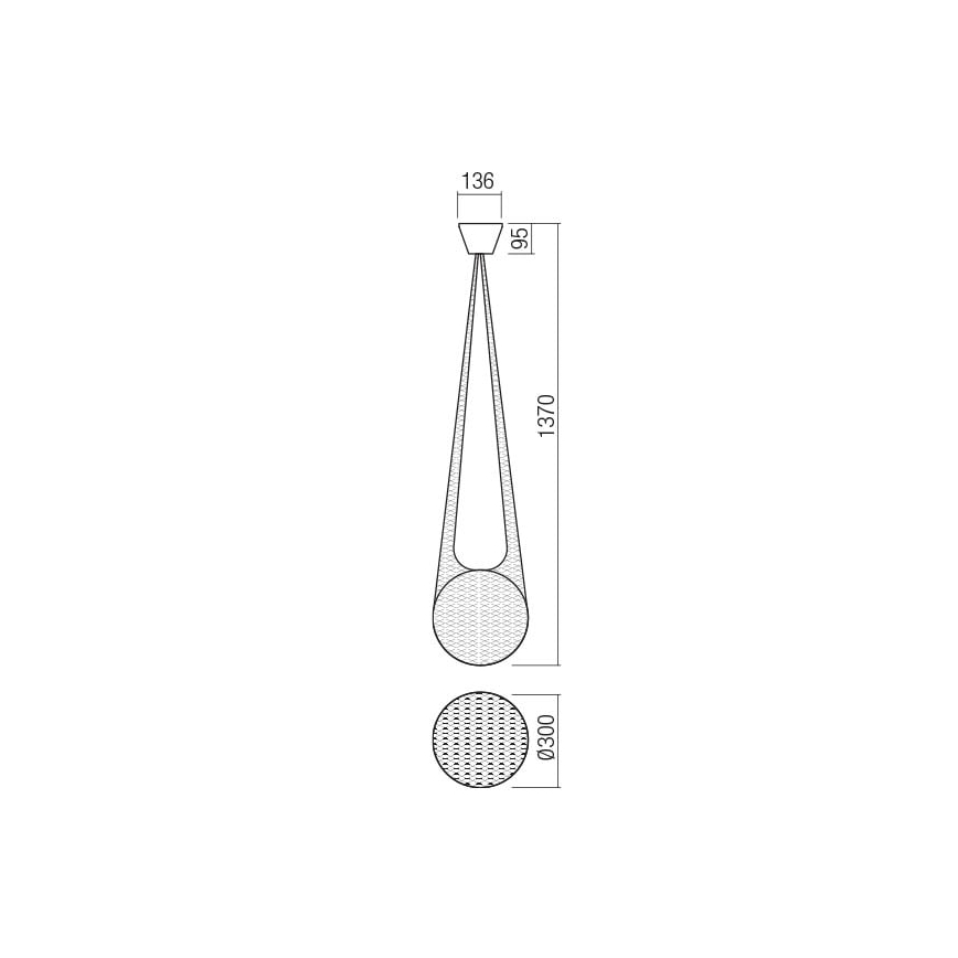 Redo 01-1973 - LED Luster na sajli ALLURIA 1xE27/7W/230V pr. 30 cm