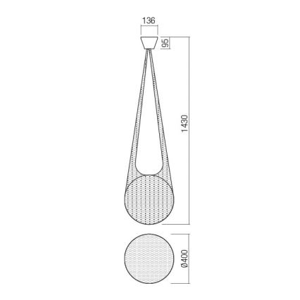 Redo 01-1974 - LED Luster na sajli ALLURIA 1xE27/10W/230V pr. 40 cm