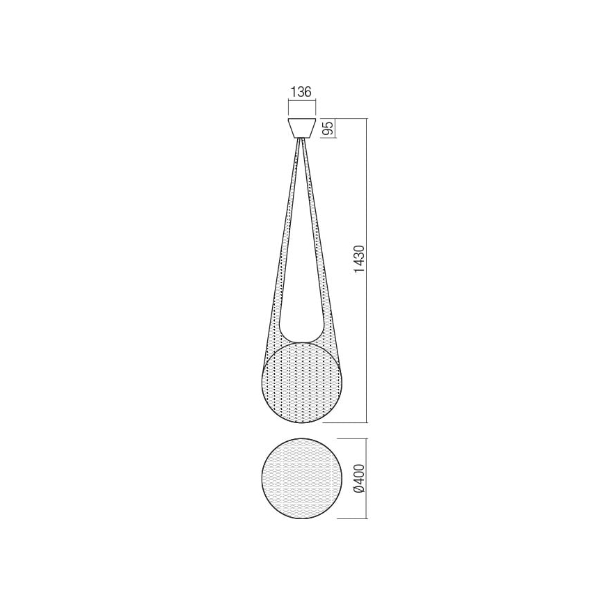Redo 01-1974 - LED Luster na sajli ALLURIA 1xE27/10W/230V pr. 40 cm