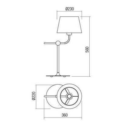 Redo 01-1981 - Stolna lampa MORRIS 1xE27/42W/230V crna
