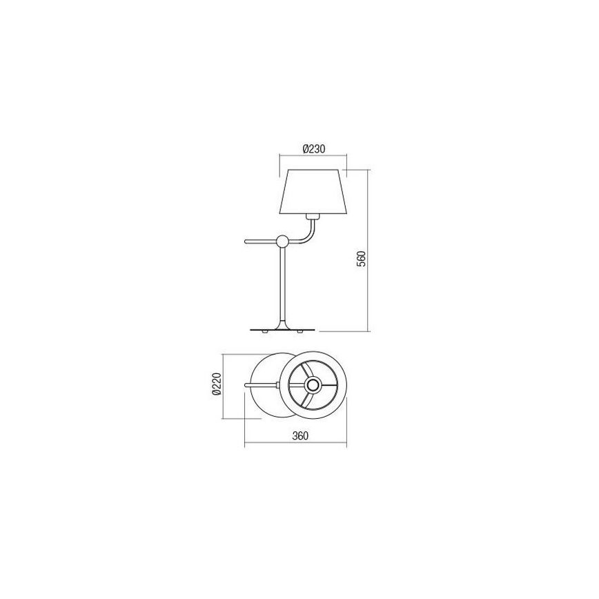 Redo 01-1981 - Stolna lampa MORRIS 1xE27/42W/230V crna