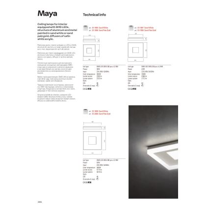 Redo 01-2000 - Prigušivo LED stropno svjetlo MAYA LED/55W/230V 51x51 cm zlatno