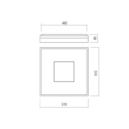 Redo 01-2000 - Prigušivo LED stropno svjetlo MAYA LED/55W/230V 51x51 cm zlatno