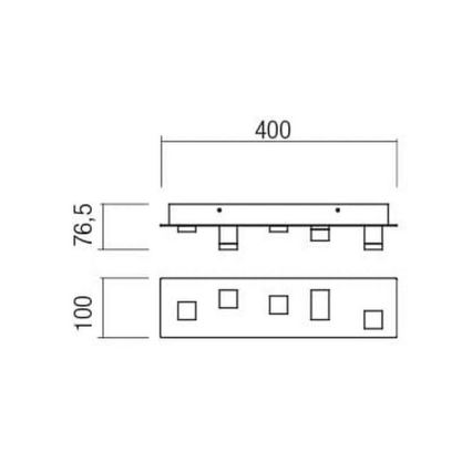 Redo 01-2013 - LED Stropna svjetiljka PIXEL LED/15W/230V 3000K 40x10 cm crna