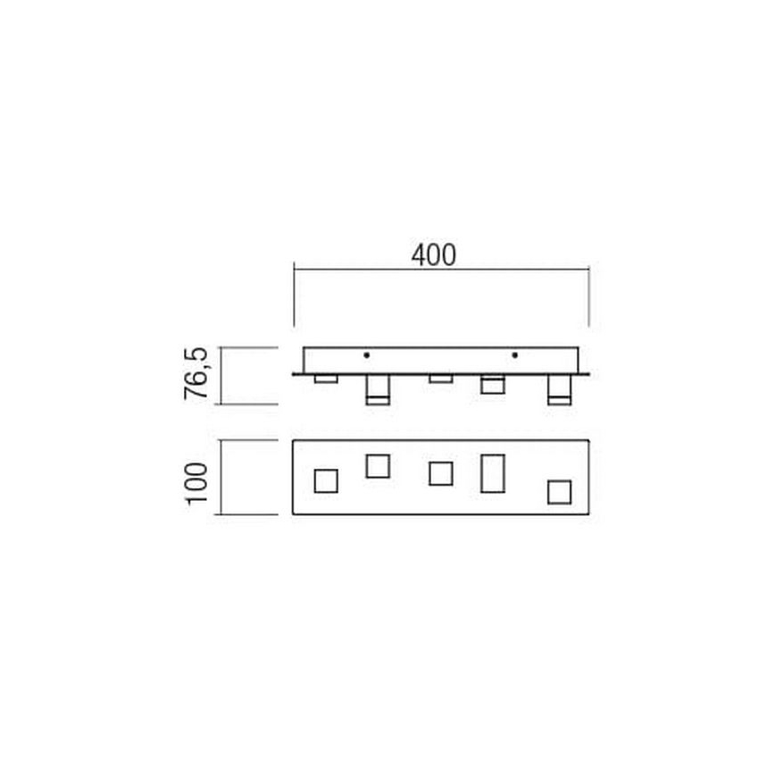 Redo 01-2013 - LED Stropna svjetiljka PIXEL LED/15W/230V 3000K 40x10 cm crna