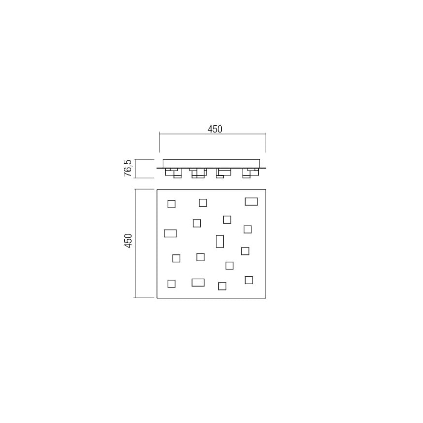 Redo 01-2017 - LED Stropna svjetiljka PIXEL LED/48W/230V 3000K 45x45 cm crna