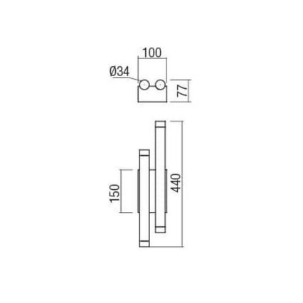 Redo 01-2034 - LED Zidna svjetiljka MADISON 4xLED/4W/230V bakar