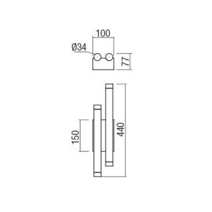 Redo 01-2035 - LED Zidna svjetiljka MADISON 4xLED/4W/230V crna