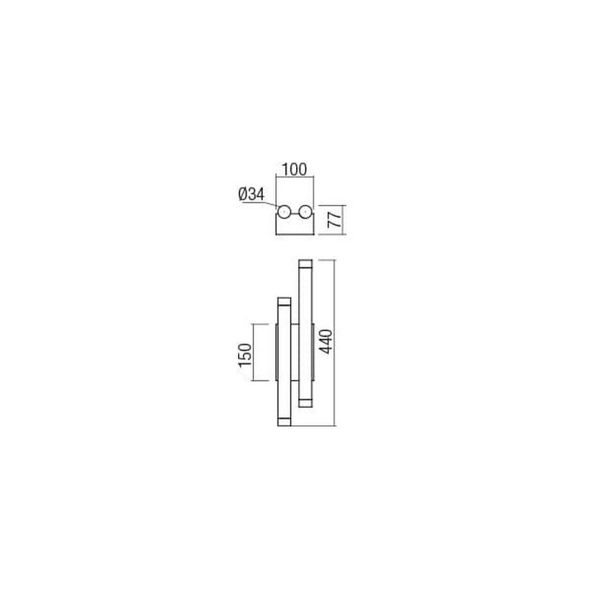 Redo 01-2035 - LED Zidna svjetiljka MADISON 4xLED/4W/230V crna