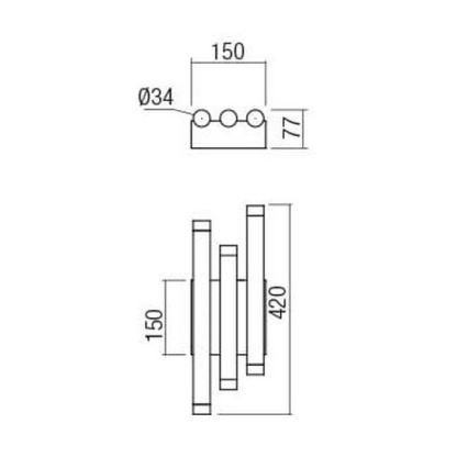 Redo 01-2037 - LED Zidna svjetiljka MADISON 6xLED/4W/230V bakar