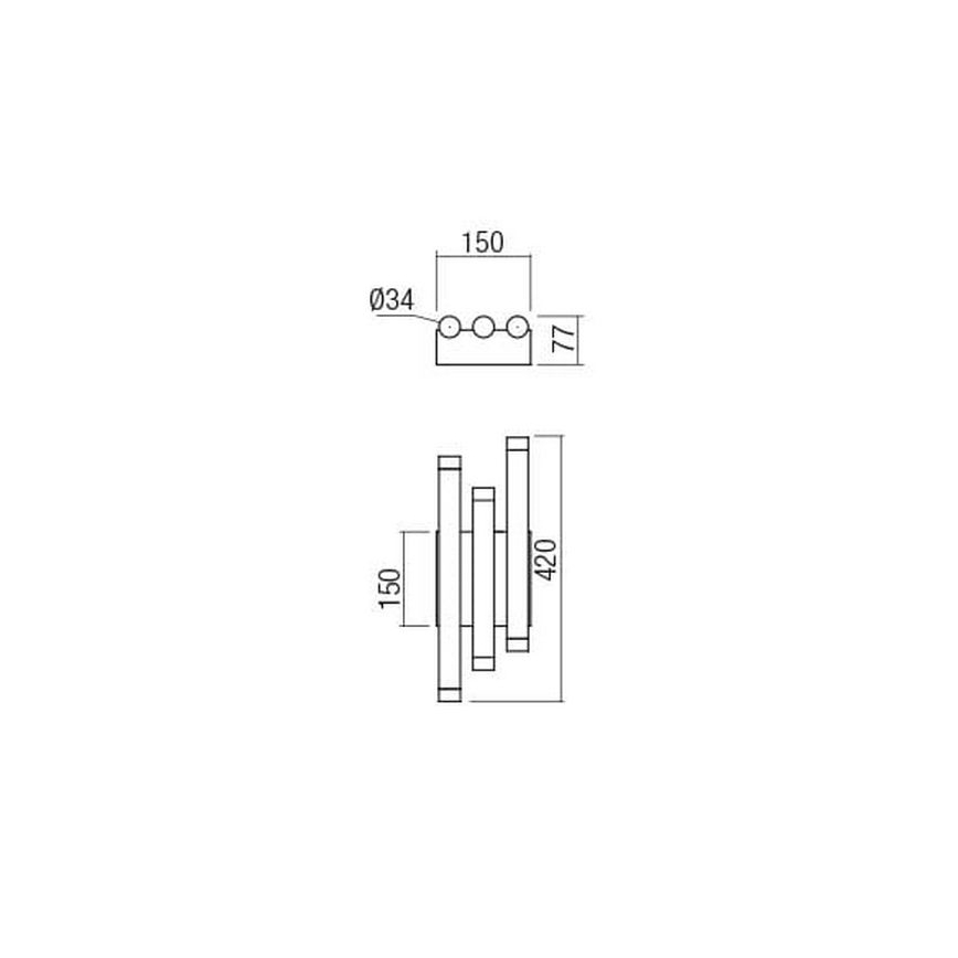 Redo 01-2038 - LED Zidna svjetiljka MADISON 6xLED/4W/230V crna