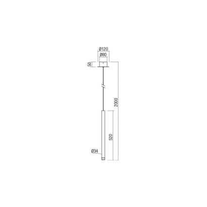 Redo 01-2044 - LED Luster na sajli MADISON LED/4W/230V bakar