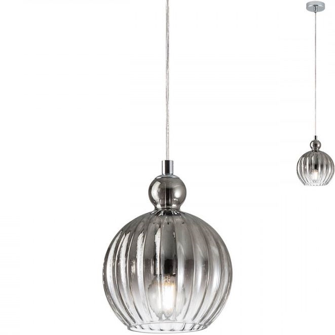 Redo 01-2063 - Luster na sajli PLUMEN 1x/E14/40W/230V pr. 15 cm siva