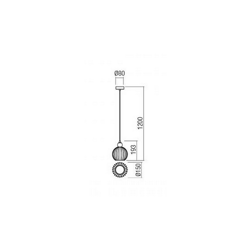 Redo 01-2063 - Luster na sajli PLUMEN 1x/E14/40W/230V pr. 15 cm siva