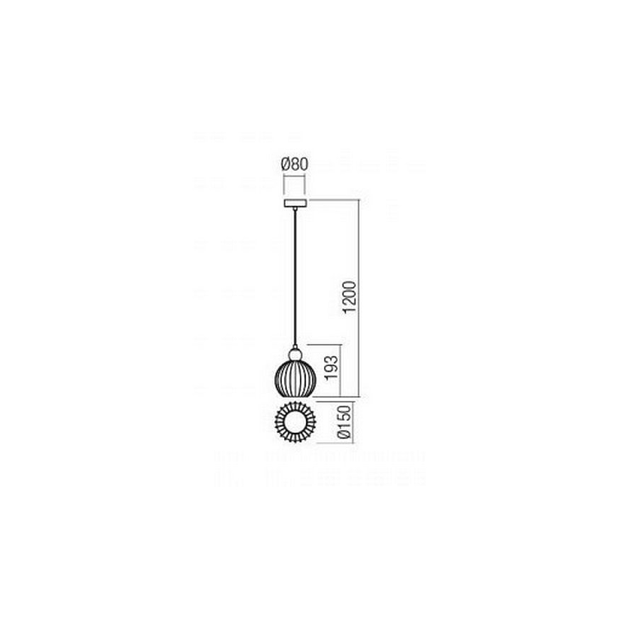 Redo 01-2064 - Luster na sajli PLUMEN 1xE14/40W/230V pr. 15 cm bakar
