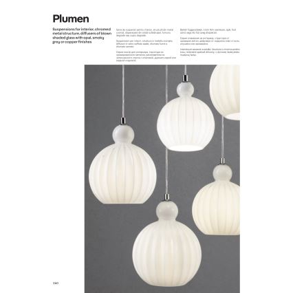 Redo 01-2064 - Luster na sajli PLUMEN 1xE14/42W/230V promjer 15 cm bakar