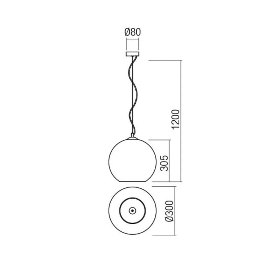 Redo 01-2076 - Luster na sajli BOWL 1xE27/42W/230V pr. 30 cm bakar