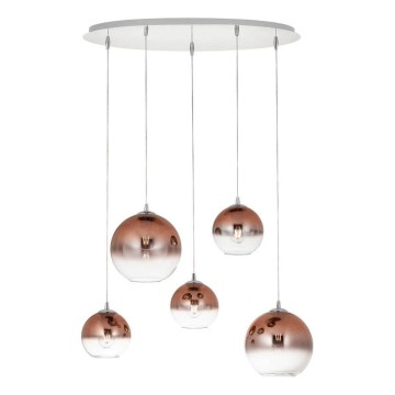 Redo 01-2080 - Luster na sajli BOWL 5xE27/42W/230V bakar
