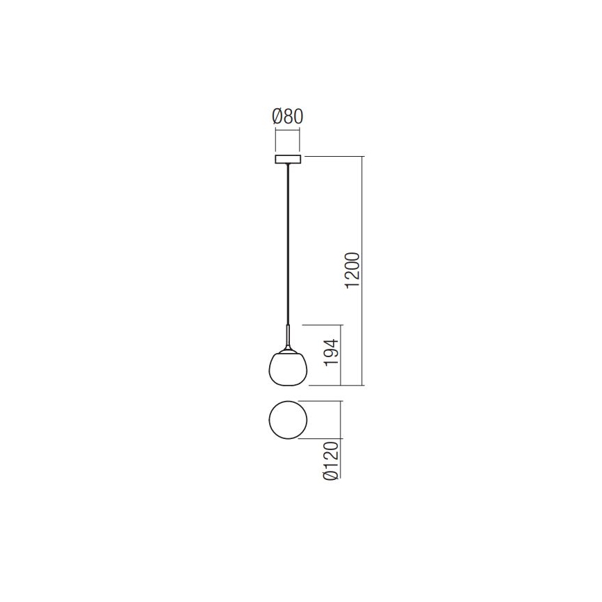 Redo 01-2081 - Luster na sajli KIWI 1xG9/40W/230V Ø 12 cm sjajni krom/bijela
