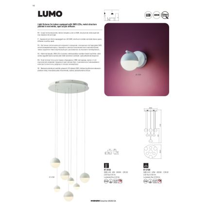 Redo 01-2125 - LED Zidna svjetiljka LUMO LED/6W/230V bijela