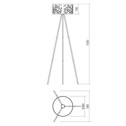 Redo 01-2141 - Podna lampa MELIA 1xE27/42W/230V