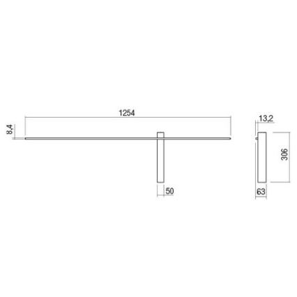 Redo 01-2200 - LED zidna svjetiljka TANGENT LED/14W/230V 3000K 125,4 cm bijela