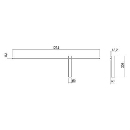 Redo 01-2201 - LED zidna svjetiljka TANGENT LED/14W/230V 3000K 125,4 cm crna