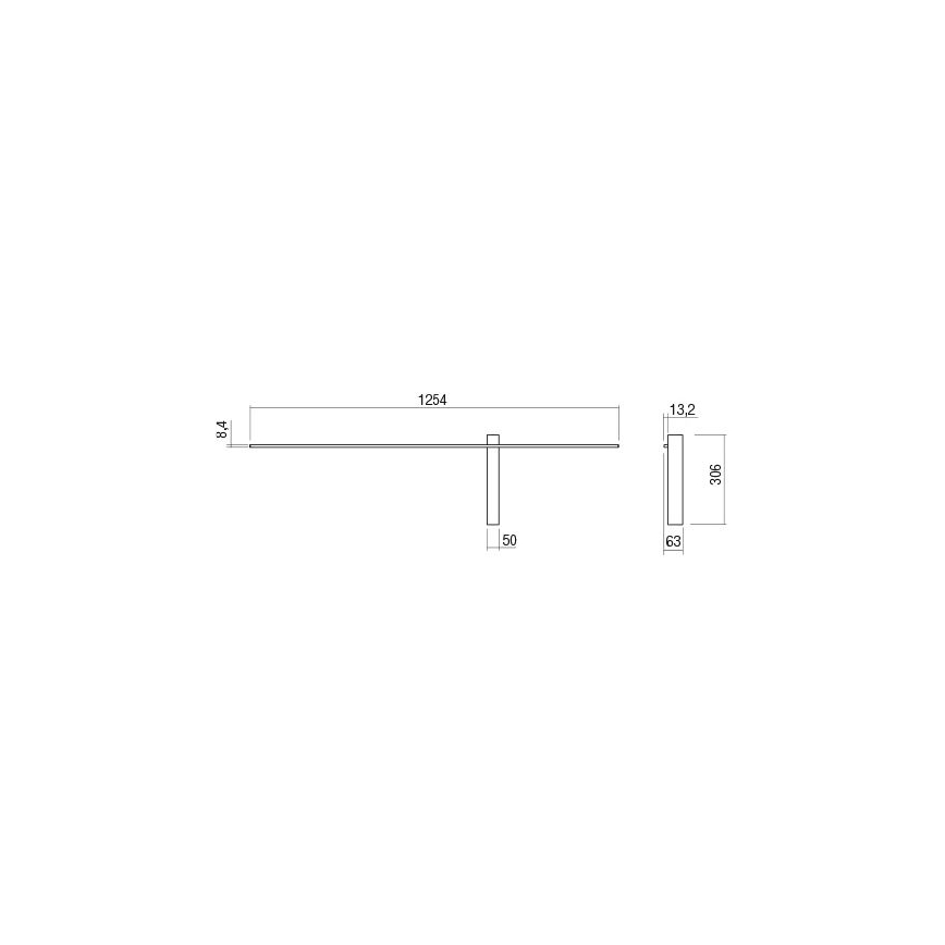 Redo 01-2201 - LED zidna svjetiljka TANGENT LED/14W/230V crna
