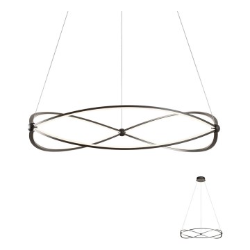 Redo 01-2254 - LED prigušivački luster na užetu QUARK LED/54W/230V 3000K promjer 80 cm crna