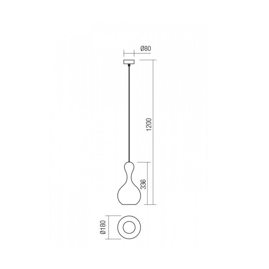 Redo 01-2257 - Luster na sajli LOB 1xE27/42W/230V pr. 18 cm bakar