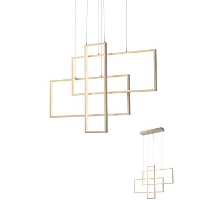 Redo 01-2314 - LED luster s mogućnošću prigušivanja na užetu PLANA LED/60W/230V zlatni