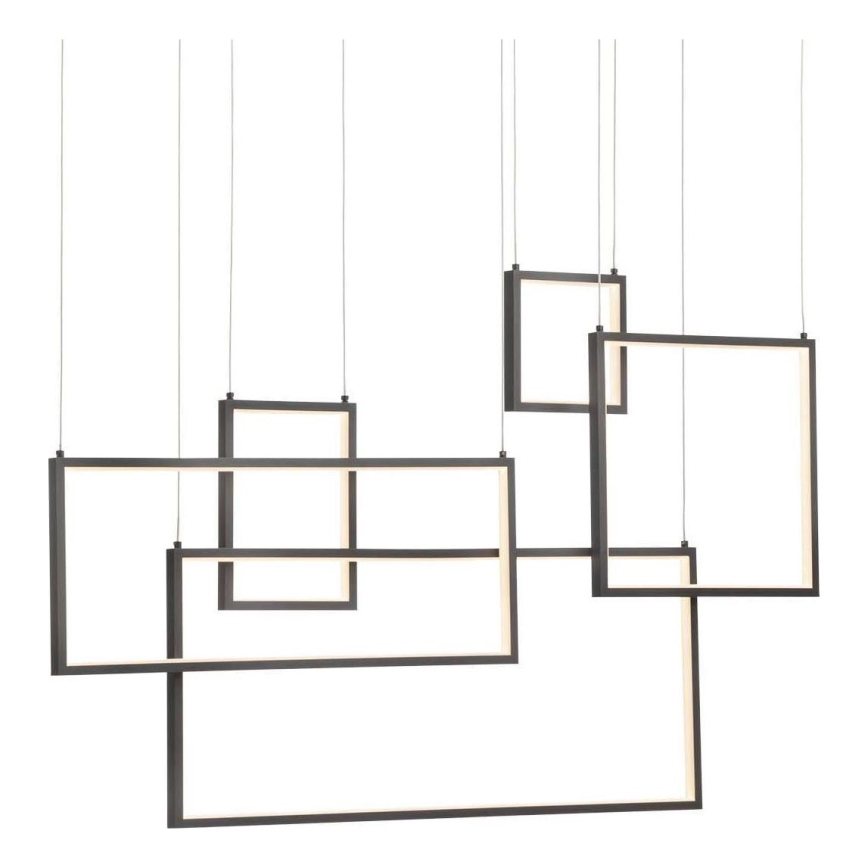 Redo 01-2318 - LED prigušivački luster na užetu PLANA LED/80W/230V crna