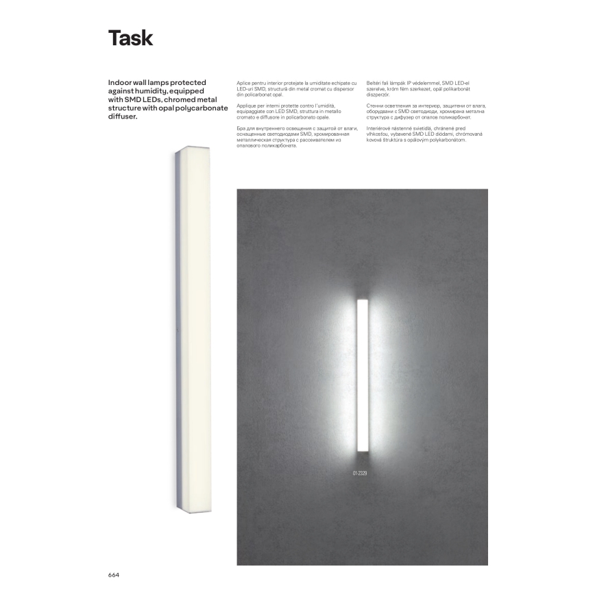 Redo 01-2330 - LED kupaonska osvijetljena ogledala TASK LED/18W/230V 90 cm CRI 90 IP44 sjajni krom