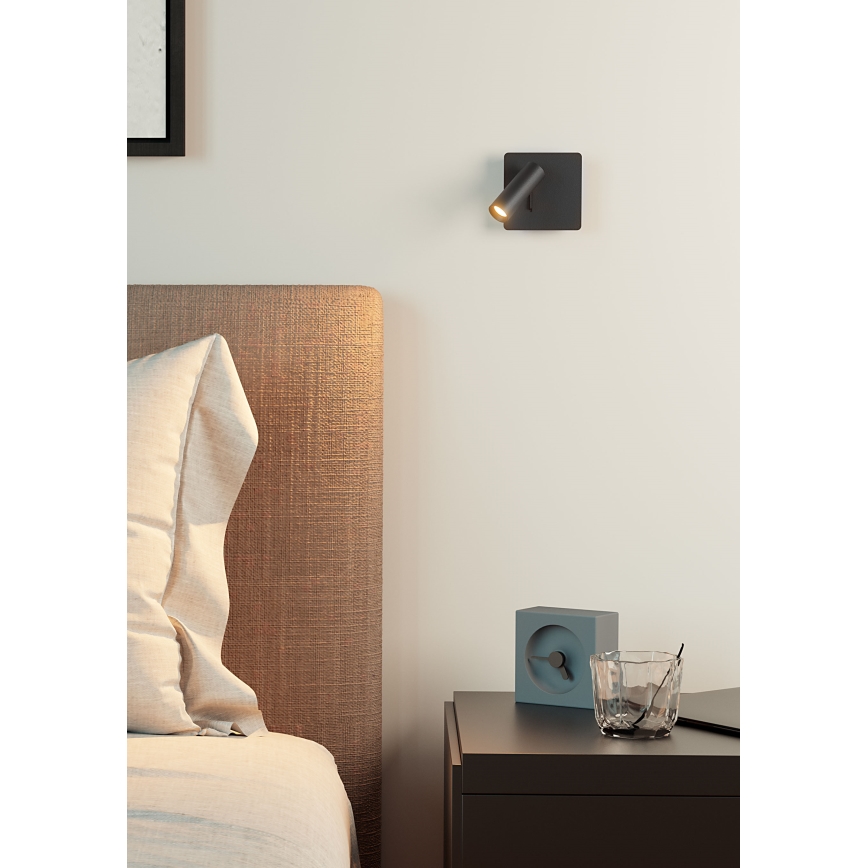 Redo 01-2340 - LED Zidna reflektorska svjetiljka TOMIX LED/3,2W/230V crna