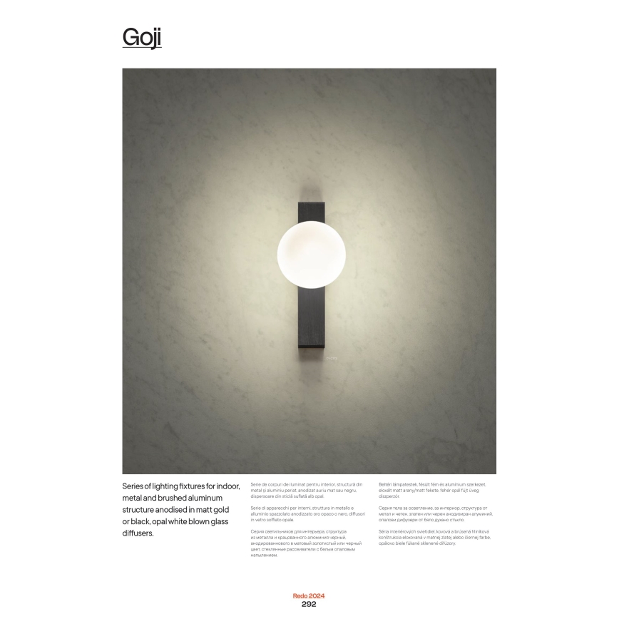 Redo 01-2373 - Zidna svjetiljka GOJI 1xG9/28W/230V crna