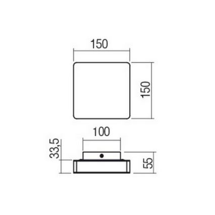 Redo 01-2384 - LED zidna svjetiljka TABLET LED/11W/230V 3000K CRI 90 crna