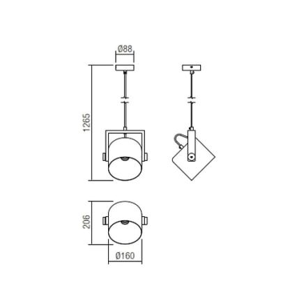 Redo 01-2402 - Luster na sajli POOH 1xE27/42W/230V bukva