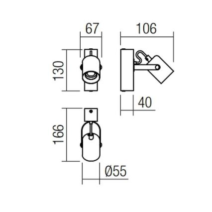 Redo 01-2415 - Zidna svjetiljka TAFFI 1xE27/42W/230V crna/bukva