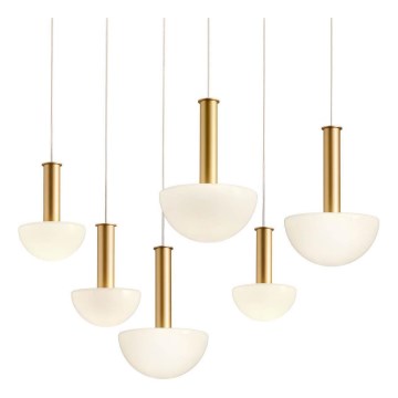Redo 01-2476 - Viseći luster na sajli LUMIEN 6xG9/10W/230V zlatna/bijela