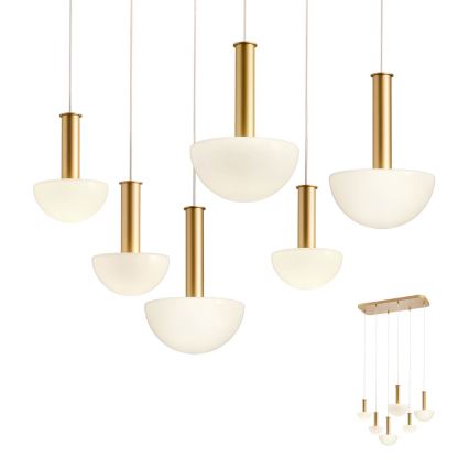 Redo 01-2476 - Viseći luster na sajli LUMIEN 6xG9/10W/230V zlatna/bijela
