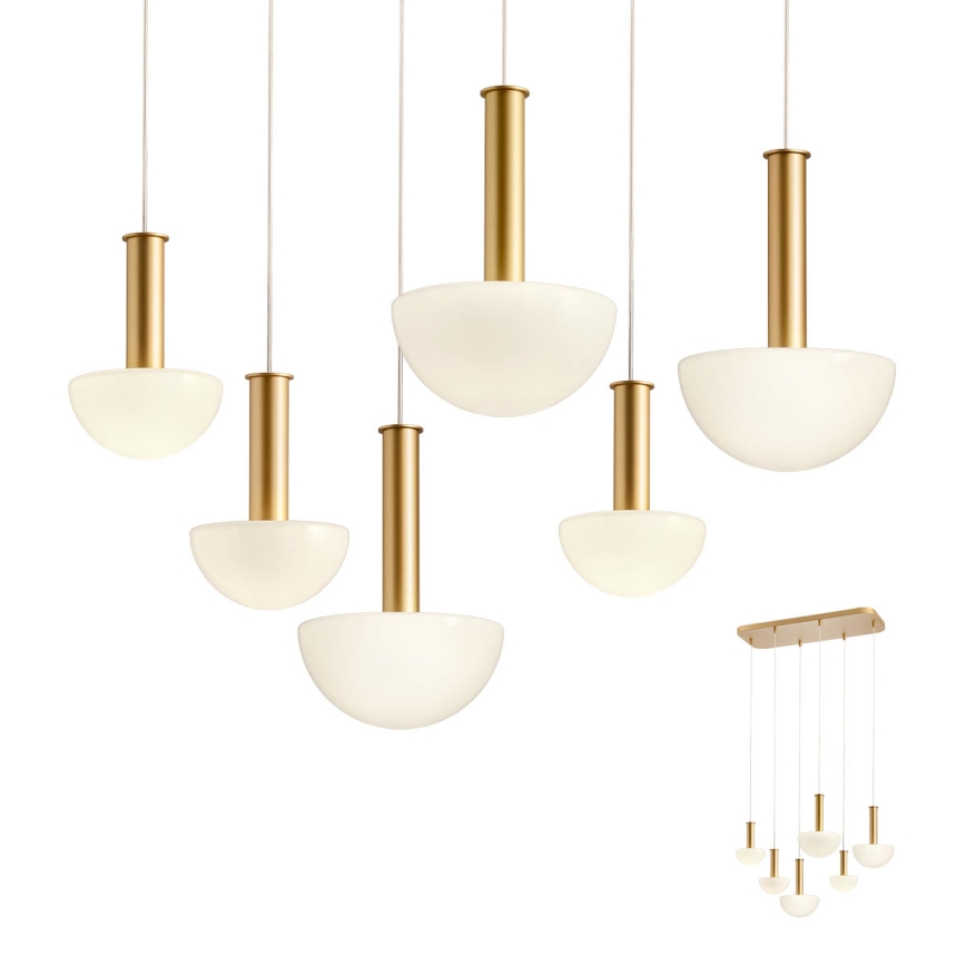 Redo 01-2476 - Viseći luster na sajli LUMIEN 6xG9/10W/230V zlatna/bijela