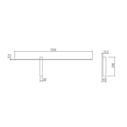 Redo 01-2480 - LED zidna svjetiljka TANGENT LED/14W/230V crna