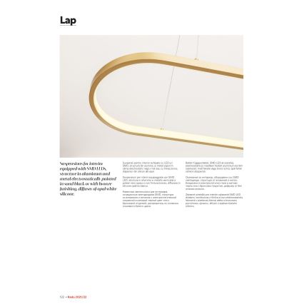 Redo 01-2523 - LED Prigušivi luster na sajli LAP LED/32W/230V CRI 90 bijela