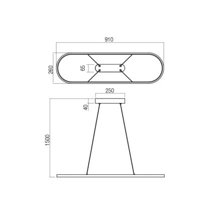Redo 01-2523 - LED Prigušivi luster na sajli LAP LED/32W/230V CRI 90 bijela