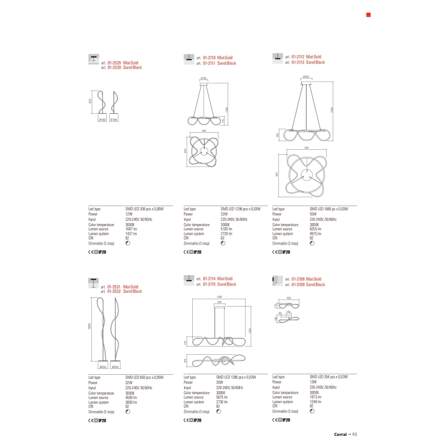 Redo 01-2530 - LED Prigušiva stolna lampa CORRAL LED/12W/230V crna