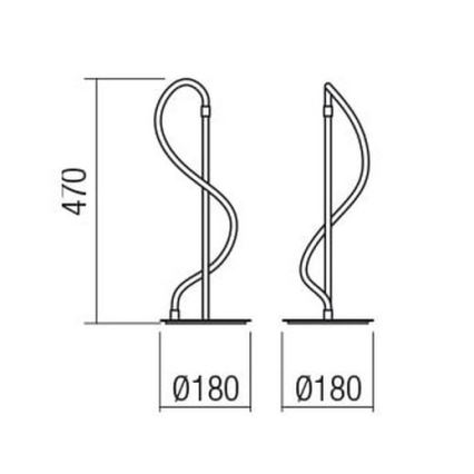 Redo 01-2530 - LED Prigušiva stolna lampa CORRAL LED/12W/230V crna