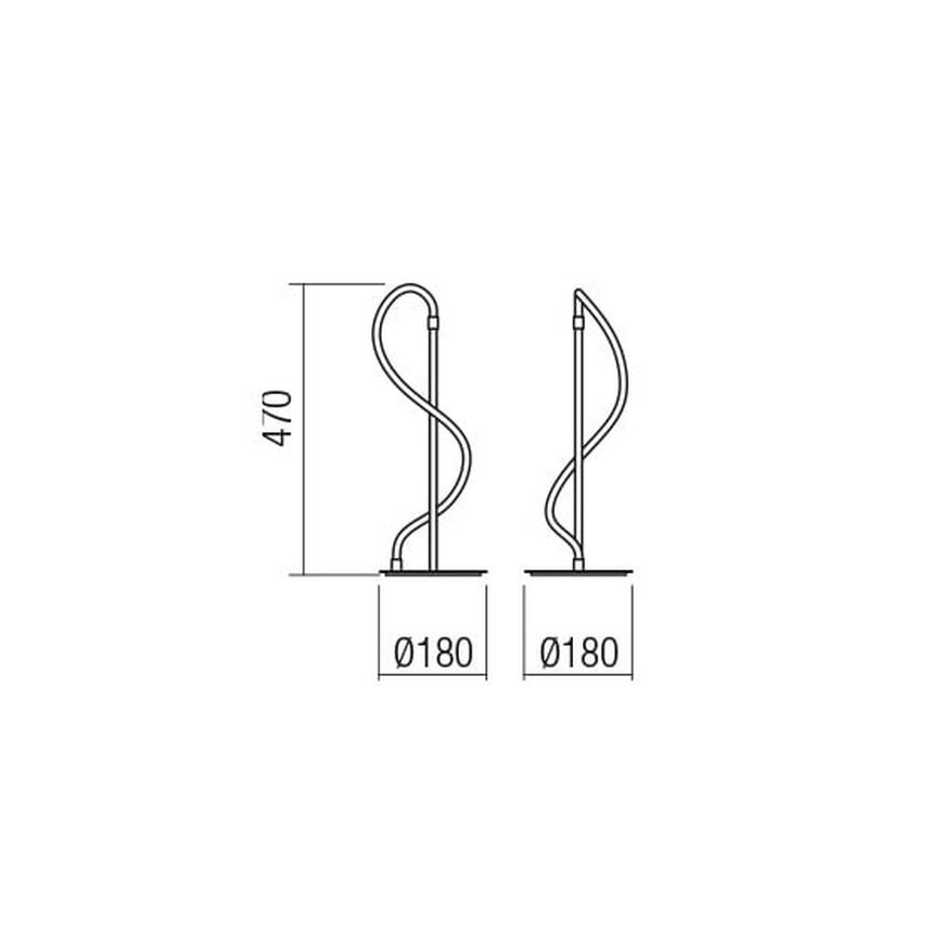 Redo 01-2530 - LED Prigušiva stolna lampa CORRAL LED/12W/230V crna