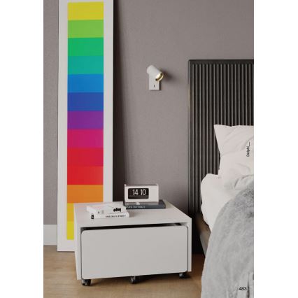 Redo 01-2548 - Zidna reflektorska svjetiljka DELPHI 1xGU10/7W/230V bijela